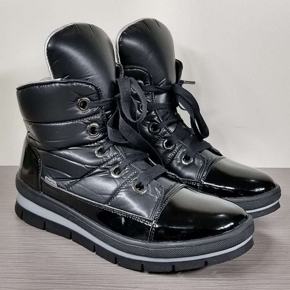 Jog Dog Snowdon Waterproof Quilted Sneaker Boot Black/Grey, Womens Size 11 / 41
